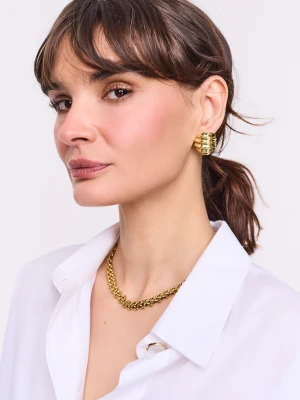 Pozłacane kolczyki z prążkowanym wykończeniem TARANKO