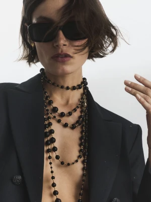 Pozłacany naszyjnik z onyksem TARANKO