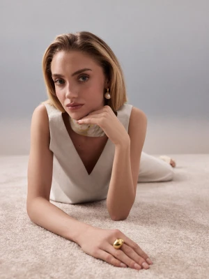 Pozłacany obły pierścionek TARANKO