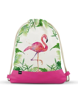 ppd Plecak "Tropical Flamingo" w kolorze kremowo-różowym - 32 x 40 cm rozmiar: onesize