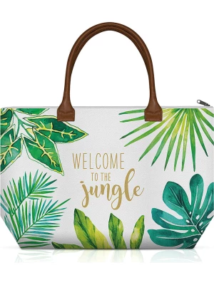 ppd Shopper bag "Jungle" w kolorze zielono-białym - 55 x 38 x 16 cm rozmiar: onesize