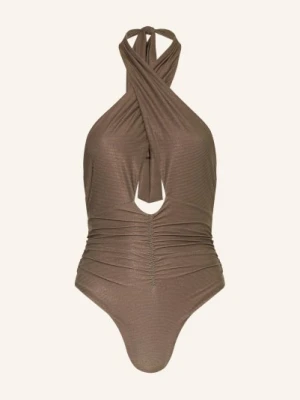 Pq Strój Kąpielowy Wiązany Na Szyi Lucaya Celine Z Błyszczącą Przędzą braun