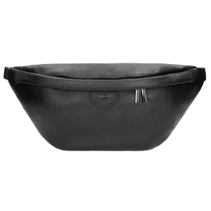 Zdjęcie produktu Czarna skórzana torebka typu nerka 80195-51 Wojas