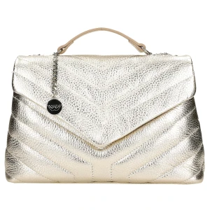 Złotą torebka damska z naturalnej skóry 80169-58 Wojas