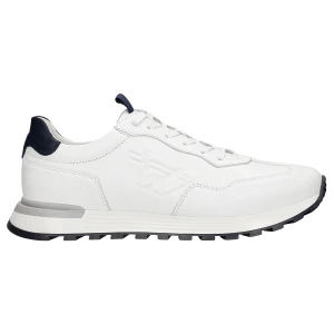 Białe sneakersy męskie na kontrastowej podeszwie 10201-50 Wojas