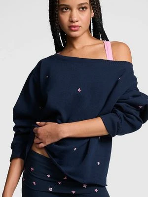 Prążkowana bluza Campus Fleece off-shoulder Victoria's Secret