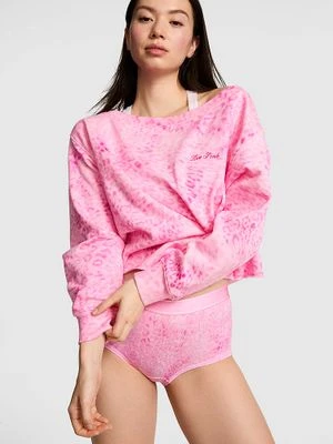 Prążkowana bluza z odkrytymi ramionami Campus Fleece Victoria's Secret