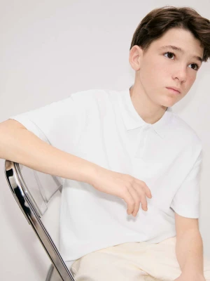 Zdjęcie produktu Prążkowana koszulka polo biały - Dzieci - lata - MANGO KIDS