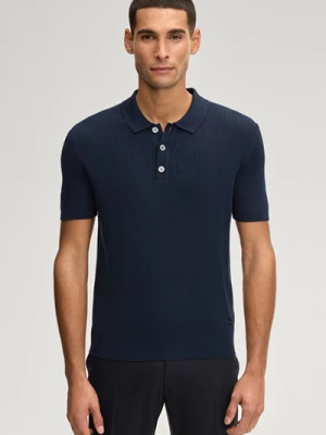 Prążkowana koszulka polo Willo w kolorze granatowym Joop