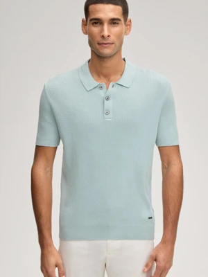 Prążkowana koszulka polo Willo w kolorze szałwiowym Joop