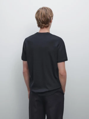 Prążkowana Koszulka Polo Ze Stójką - Granatowy - - Massimo Dutti - Mężczyzna