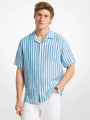 Prążkowana lniana koszula hawajska Michael Kors Mens