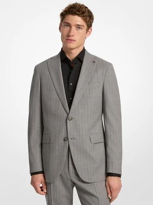 Prążkowana marynarka z elastycznej mieszanki wełny Michael Kors Mens