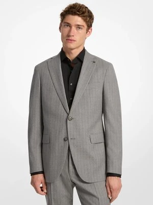 Prążkowana marynarka z elastycznej mieszanki wełny Michael Kors Mens