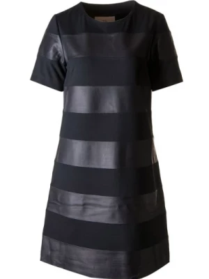 Prążkowana Sukienka A-Shape z Skóry Btfcph