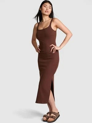 Prążkowana sukienka bodycon o długości midi Victoria's Secret