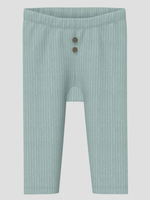 Prążkowane legginsy unisex z ozdobnymi guzikami s.Oliver turkusowy
