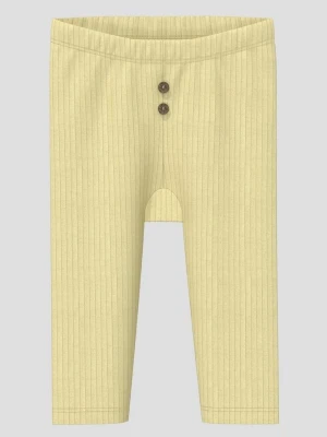 Prążkowane legginsy unisex z ozdobnymi guzikami s.Oliver żółty
