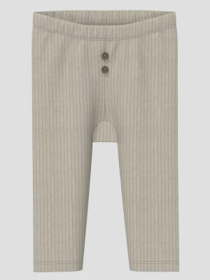 Prążkowane legginsy unisex z ozdobnymi guzikami s.Oliver oliwkowy