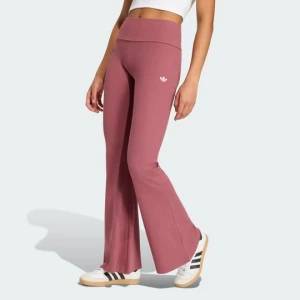 PRĄŻKOWANE ROZSZERZANE LEGGINSY ESSENTIALS Adidas Burgundy