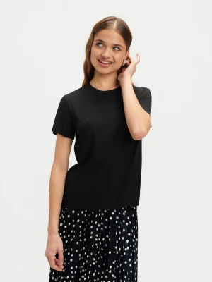 Prążkowany czarny t-shirt Top Secret