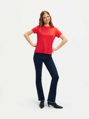 Prążkowany czerwony t-shirt Top Secret