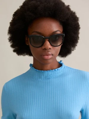 Prążkowany longsleeve slim Marc O'Polo černá