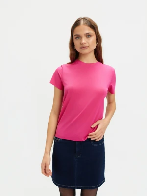Prążkowany różowy t-shirt TOP SECRET