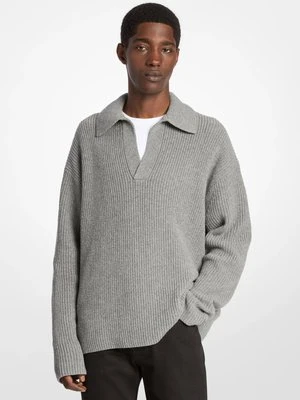 Prążkowany sweter z mieszanki wełny Michael Kors Mens