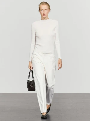 Prążkowany Dzianinowy Sweter Z Półgolfem - Surowy - Massimo Dutti - Female