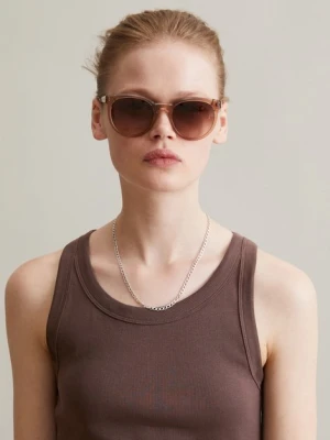 Prążkowany tank top slim Marc O'Polo hnědá