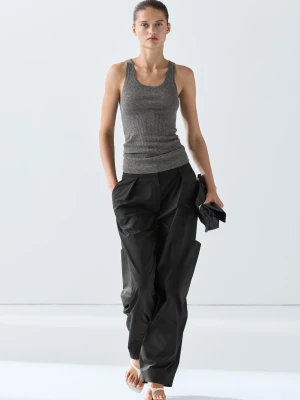 Prążkowany Top - Szary - Massimo Dutti - Female