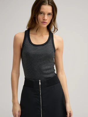 Prążkowany top Tunka w czarnym kolorze Joop