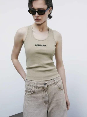 Prążkowany top z bawełny PATRIZIA PEPE