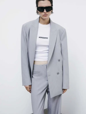 Prążkowany top z długim rękawem i logo PATRIZIA PEPE