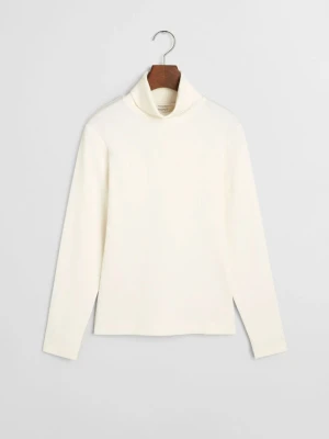 Prążkowany top z golfem i długim rękawem GANT