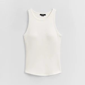 Prążkowany top z wkładkami biały House