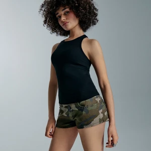 Prążkowany top z wkładkami czarny House