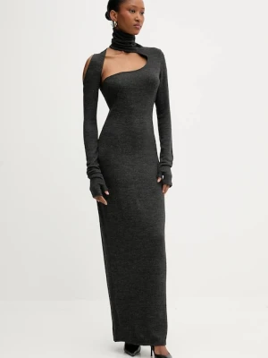 PRESSIAT sukienka kolor szary maxi dopasowana PRE419FW24