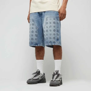 zəяo si:x nœf Primary Logo Embossed Denim Shorts mężczyźni Krótkie spodenki niebieski rozmiar Odzież