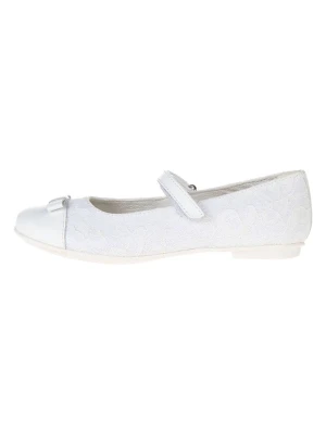 Primigi Skórzane baleriny "Fantasy party" w kolorze białym rozmiar: 30