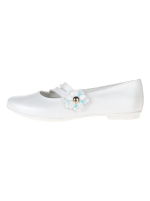 Primigi Skórzane baleriny "Fantasy party" w kolorze białym rozmiar: 32