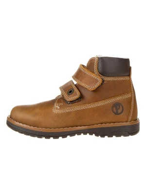 Primigi Skórzane botki zimowe "Play Casual" w kolorze jasnobrązowym rozmiar: 24