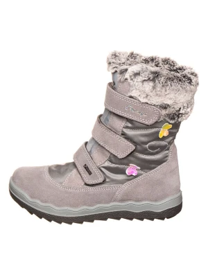 Primigi Skórzane kozaki zimowe "Frozen" w kolorze szarym rozmiar: 32