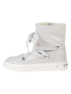 Primigi Skórzane kozaki zimowe "Stylisch" w kolorze srebrnym rozmiar: 29