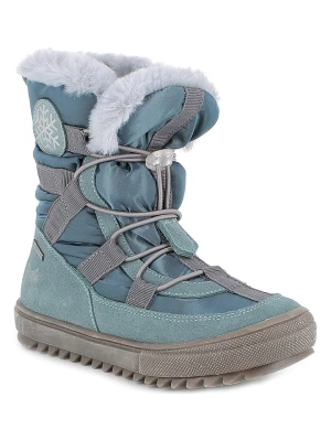 Primigi Skórzane kozaki zimowe w kolorze błękitnym rozmiar: 31