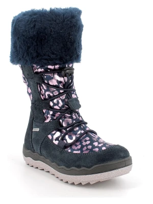 Primigi Skórzane kozaki zimowe w kolorze granatowo-jasnoróżowym rozmiar: 35