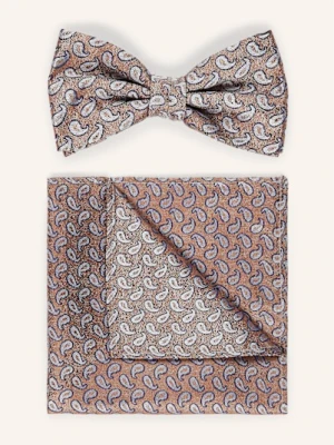 Prince Bowtie Zestaw: Mucha Z Poszetką braun
