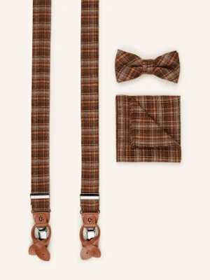 Prince Bowtie Zestaw: Szelki, Mucha I Poszetka braun
