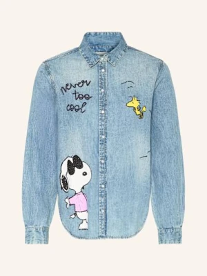 Princess Goes Hollywood Bluzka Jeansowa Z Ozdobnymi Kamykami blau